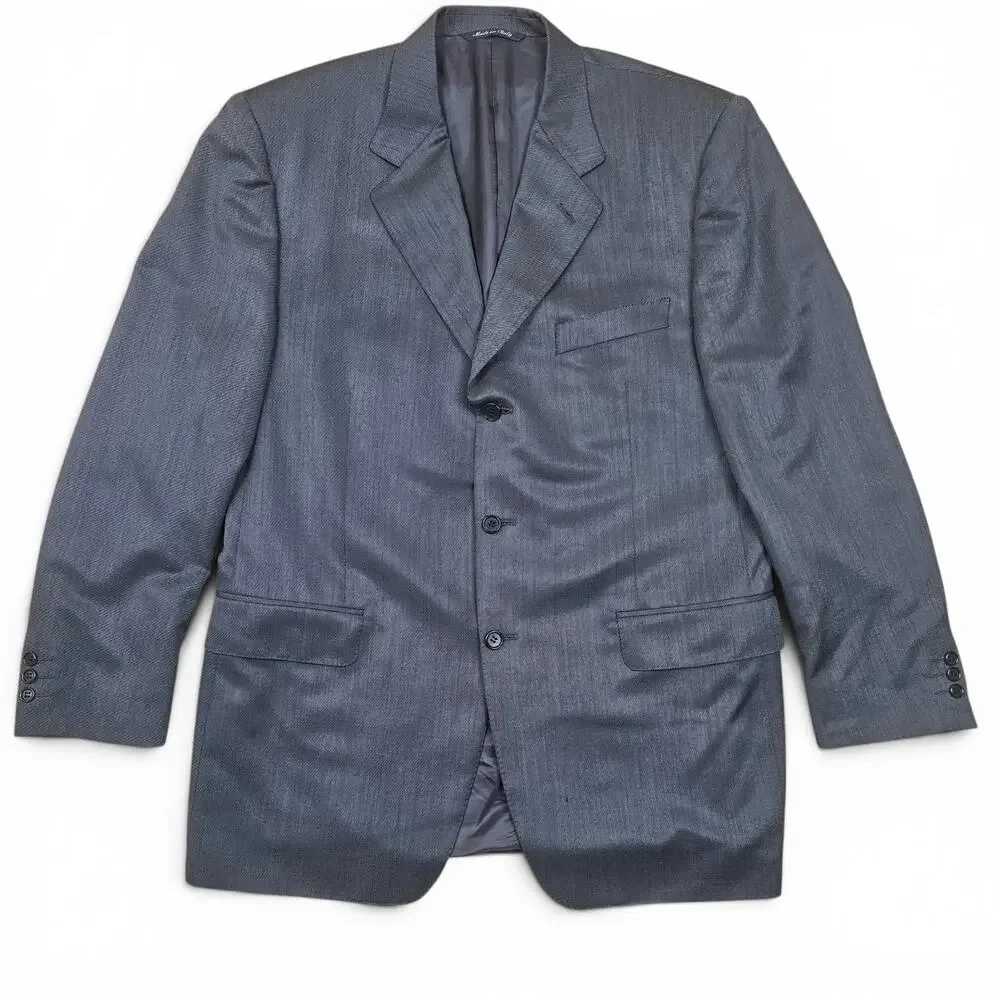 CANALI Wool/Silk Blazer Men's 42L ITALY Elevated Gray Sport Coat Luxury Designer